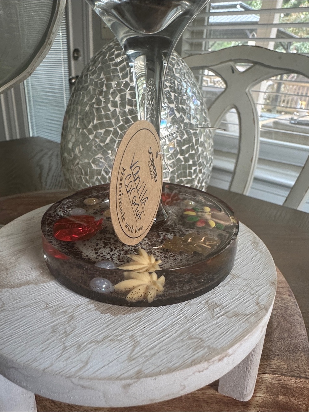 🍁Thanksgiving🍁Handcrafted wine glass candle with epoxy resin base - Picture 7 of 7